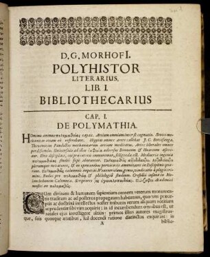 Lib. I. Bibliothecarius