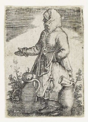 Bäuerin mit zwei Krügen
