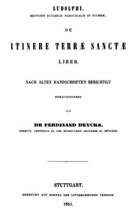 Ludolphi de itinere terrae sanctae liber