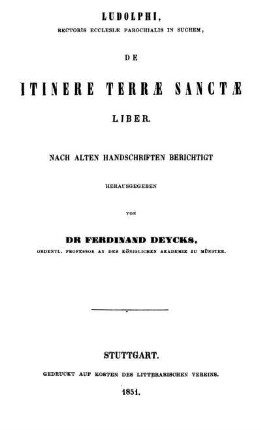 Ludolphi de itinere terrae sanctae liber