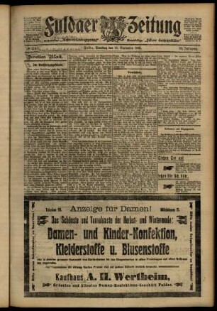 Zweite Ausgabe vom Dienstag, den 18. September 1906.