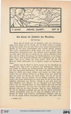 Die Kunst im Zeitalter der Maschine: (ein Vortrag)