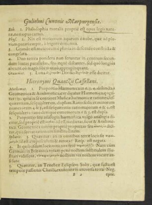 Hieronymi Quantzii Cassellani.