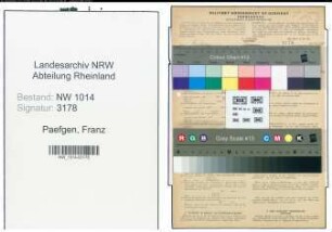 Entnazifizierung Franz Paefgen , geb. 03.07.1910 (Mechaniker)