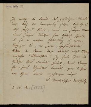 Brief an Wilhelm Hensel : 25.12.1822