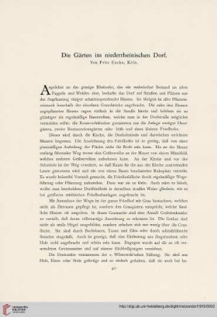 Die Gärten im niederrheinischen Dorf