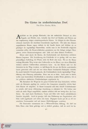 Die Gärten im niederrheinischen Dorf