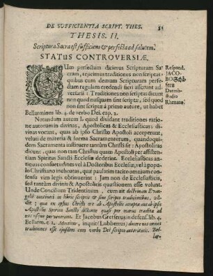 Thesis. II. Scriptura Sacra est sufficiens & perfecta ad salutem.