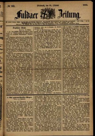 Ausgabe vom Mittwoch, den 21. Oktober 1885.