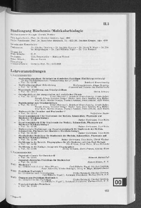 Studiengang Biochemie/Molekularbiologie