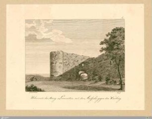Ueberreste der Burg Loewenstein mit der Aussicht gegen den Wartberg