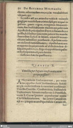 Quaestio X. Concilia per Papam confirmata num errare possint?