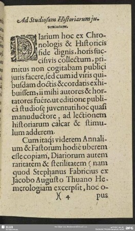 Ad Studiosam Historiarum iuventutum