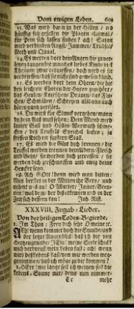 XXXVIII. Zugab-Lieder.