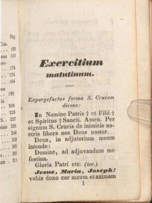 Exercitium matutinum.