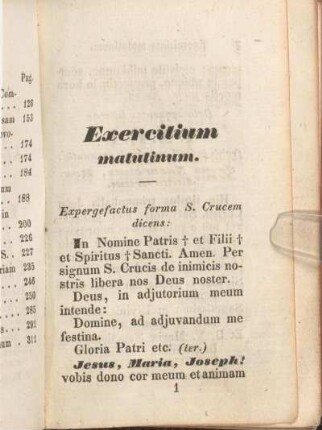 Exercitium matutinum.