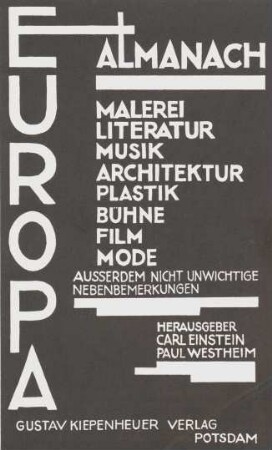 Europa Almanach 1925. Reprint 1984