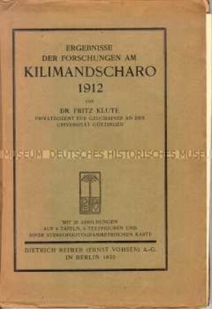 Ergebnisse der Forschungen am Kilimandscharo