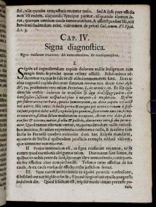 Cap. IV. Signa diagnostica.