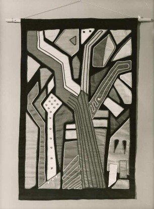 Wandbehang, Leinenapplikation von Editha Klein-Köppen