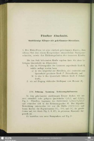 Fünfter Abschnitt. Stabförmige Körper mit gekrümmter Mittellinie.
