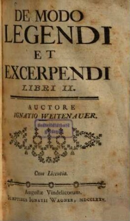 De Modo Legendi Et Excerpendi Libri II.