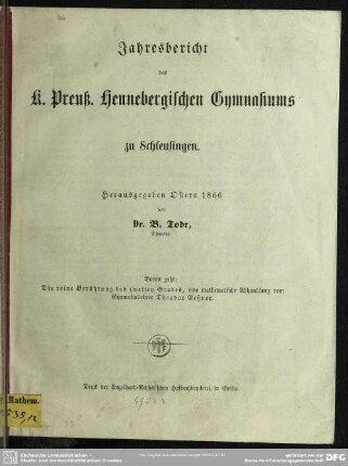 Die reine Berührung des zweiten Grades : eine mathematische Abhandlung