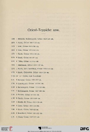 Orient-Teppiche (Nr. 1169-1262)