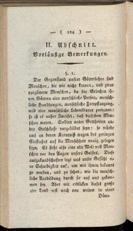 II. Abschnitt. Vorläufige Bemerkungen