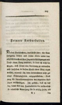 Feinere Korbarbeiten