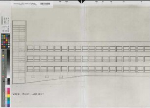 Soest (Soest) Staatliche Ingenieurschule für Maschinenwesen Nordwestansicht 1971 1 : 50 69 x 146 Zeichnung Staatshochbauamt Soest