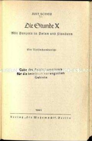 Roman über die Panzereinsätze der deutschen Wehrmacht in Polen und Flandern