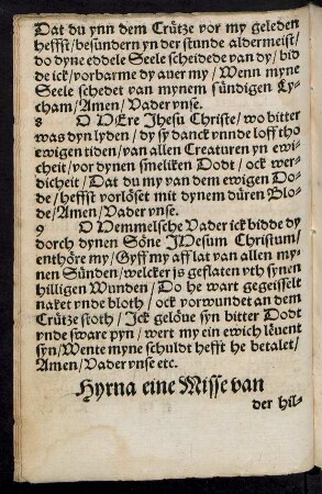 Hyrna eine Misse van der hilligen Drevoldicheit ...
