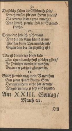 Am XXIII. Sontag ...