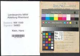 Entnazifizierung Hans Klein , geb. 24.07.1903 (Ingenieur)