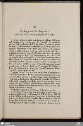 III Siedlung und Siedlungsland während der vorgeschichtlichen Zeiten