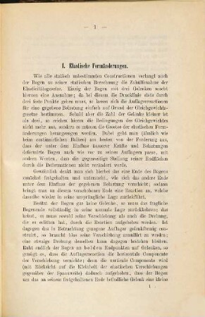 Der elastische Bogen berechnet mit Hülfe der graphischen Statik : Mit 20 Textfiguren und 2 lithographirten Tafeln