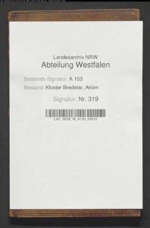 Gewinnprotokoll Bredelarer Kolonen zu Bontkirchen, Rösebeck und Radlinghausen.