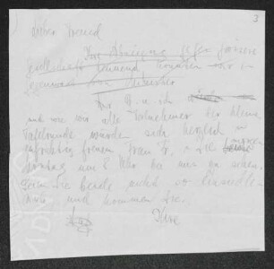 Brief von Margarete Hauptmann und Unbekannt an Fritz von Unruh