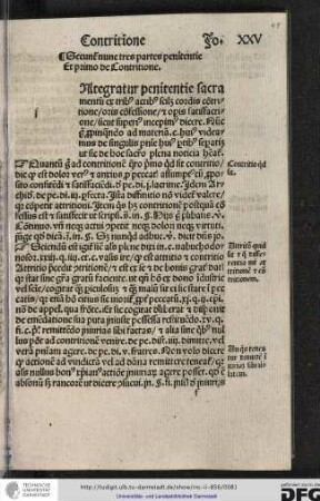 Secuntur nunc tres partes penitentie, et primo de contritione.