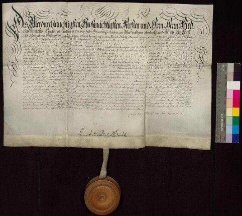 Namens des Königs Friedrich August I. von Sachsen belehnt Oberamtshauptmann Ernst Carl Gotthelf von Kiesenwetter auf Reichenbach den Christian Gottfried Strietzel mit dem Gut Wawitz.