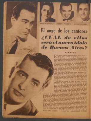 El auge de los cantores de tango en 1945 - ¿Cual de ellos será el nuevo ídolo de Buenos Aires?