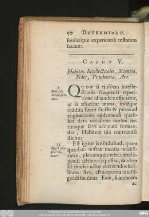 Caput V. Habitus Intellectuales, Scientia, Fides, Prudentia, Ars.