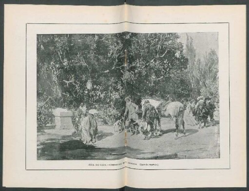 Cita de caza. [Cuadro] : Composición de F. Domingo. (Escuela española].