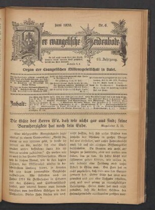 Nr. 6. Juni 1920