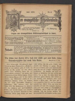 Nr. 6. Juni 1920