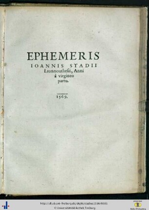 Ephemeris Ioannis Stadii […] 1569