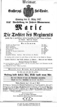 Marie oder Die Tochter des Regiments