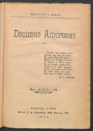 Décimas amorosas para cantar con guitarra