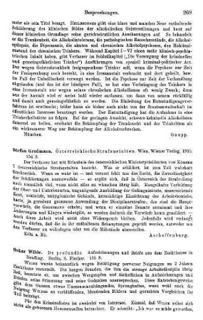 269-270, Oskar Wilde, De profundis. Aufzeichnungen und Briefe aus dem Zuchthause in Reading